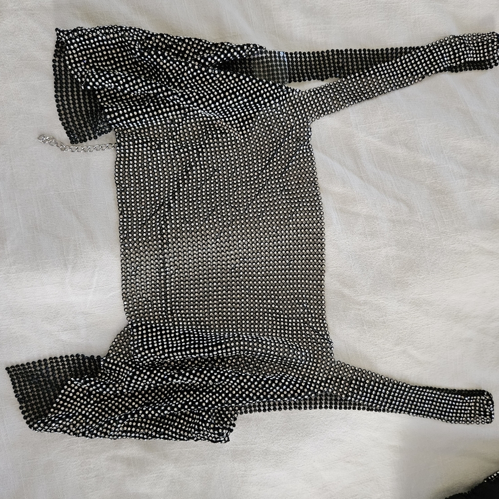 Chain Back Rhinestone Top